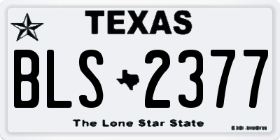 TX license plate BLS2377