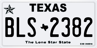 TX license plate BLS2382
