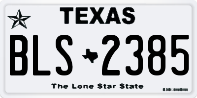 TX license plate BLS2385