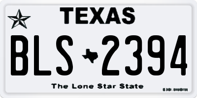 TX license plate BLS2394