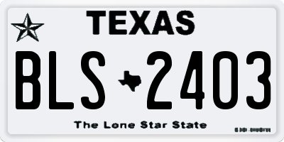 TX license plate BLS2403
