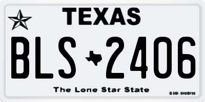 TX license plate BLS2406
