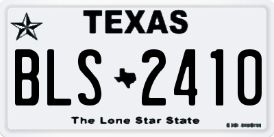 TX license plate BLS2410