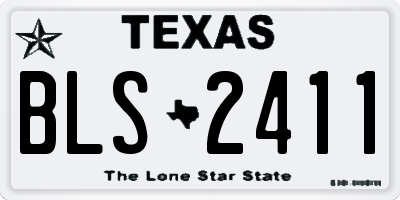 TX license plate BLS2411