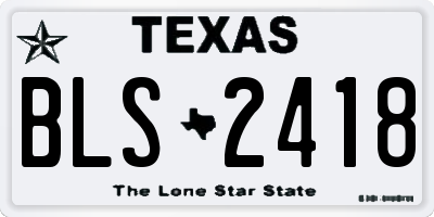 TX license plate BLS2418