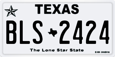 TX license plate BLS2424