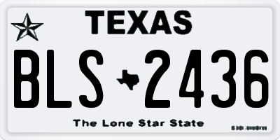 TX license plate BLS2436