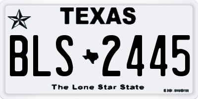 TX license plate BLS2445