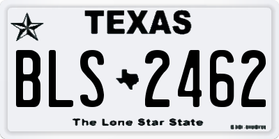 TX license plate BLS2462