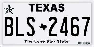 TX license plate BLS2467