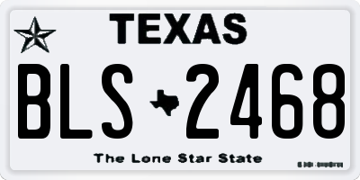 TX license plate BLS2468