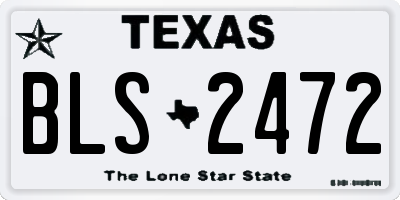 TX license plate BLS2472
