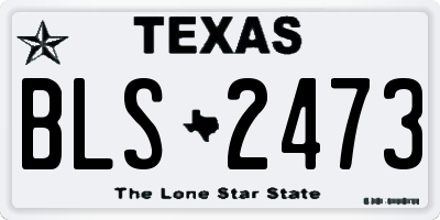 TX license plate BLS2473