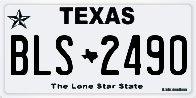 TX license plate BLS2490