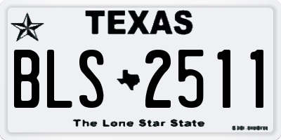 TX license plate BLS2511