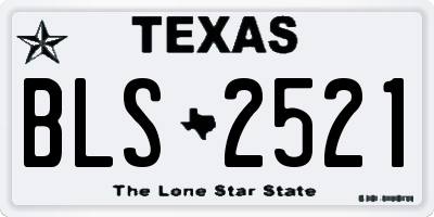 TX license plate BLS2521