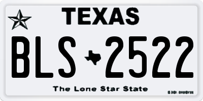 TX license plate BLS2522