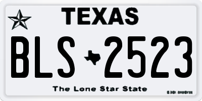TX license plate BLS2523