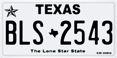 TX license plate BLS2543