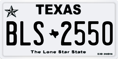 TX license plate BLS2550