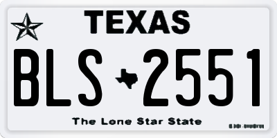 TX license plate BLS2551