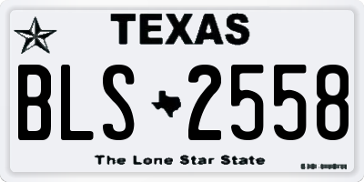 TX license plate BLS2558