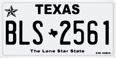 TX license plate BLS2561