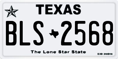 TX license plate BLS2568