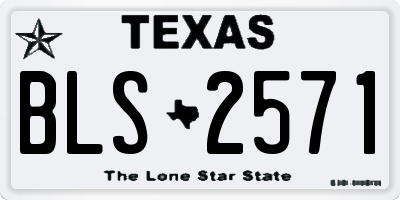TX license plate BLS2571