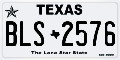TX license plate BLS2576