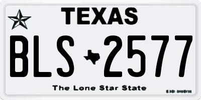 TX license plate BLS2577