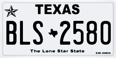 TX license plate BLS2580
