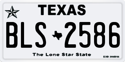 TX license plate BLS2586