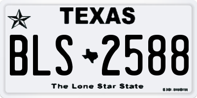 TX license plate BLS2588