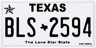 TX license plate BLS2594
