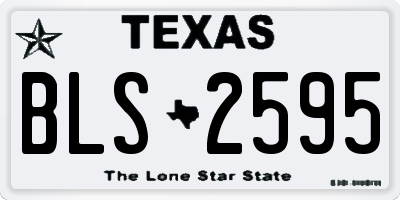 TX license plate BLS2595