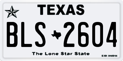 TX license plate BLS2604