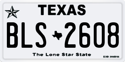 TX license plate BLS2608