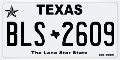 TX license plate BLS2609