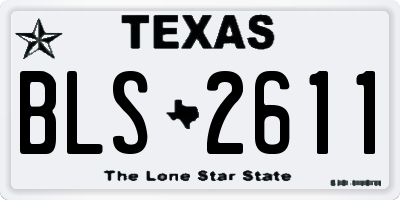 TX license plate BLS2611