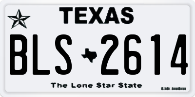 TX license plate BLS2614