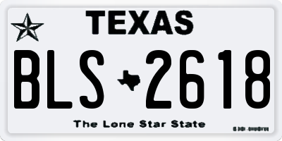 TX license plate BLS2618