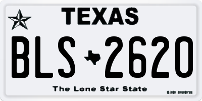 TX license plate BLS2620