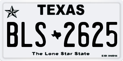 TX license plate BLS2625