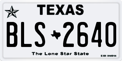 TX license plate BLS2640