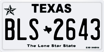 TX license plate BLS2643