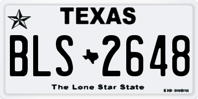 TX license plate BLS2648
