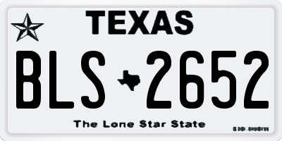 TX license plate BLS2652