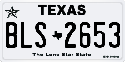 TX license plate BLS2653