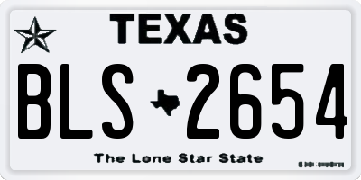 TX license plate BLS2654